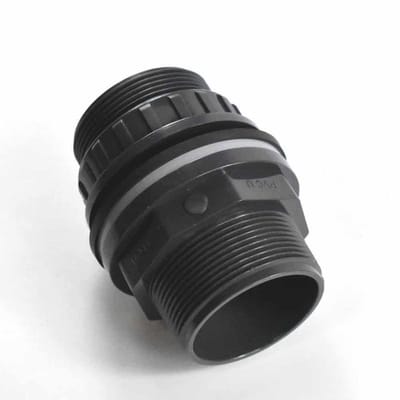PVC Doorvoer 50mm met Kleefmof en Buitendraad PN10