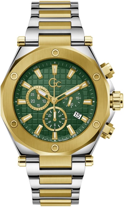 Gc Gc Legacy Quartz Chronograph Watch Zilver & Geelgoud Case: 100% Stainless Steel | Armband: 100% Stainless Steel 44 Z18003G9MF