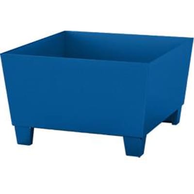 Opvangbak ASECOS, staal, met vorkheftruckschoenen, inhoud van 200 l, B 815 x D 840 x H 473 mm, gelakt