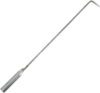 Buiten Gereedschap - Vuurhaak Haardpook - Kampvuur Aanmaken - Lange Handgreep - 33cm - Zwart