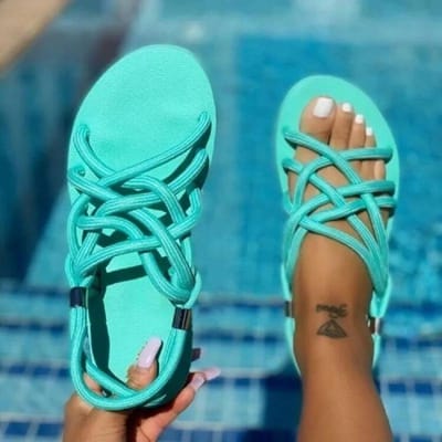 Chaussures pour Femmes Sandales Basiques pour Femmes Sandales Décontractées Mode Peep Toe Femmes Nouvelles Sandales Plates Grande Taille à Bande Étroite 43 du lac bleu