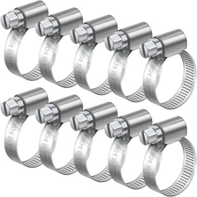 Verstelbare Slangklemmen 10-16mm, 10 Stuks RVS Wormschroefklemmen voor Slangverbindingen en Gasleidingen