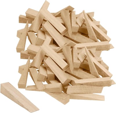 Houten Deurstoppers - Deurwig Set - Deuren Open Houden - Beschadigt Vloer Niet - 100 Stuks - Houtkleur