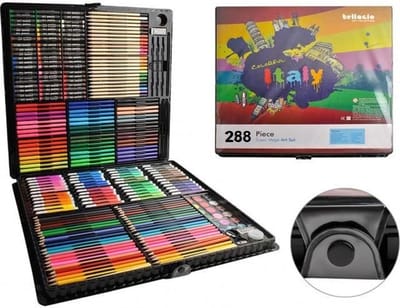 3XL Professionele kleurpotloden - Tekendoos 258 delig - Kleurdoos - Potlodendoos - Tekenset - Stiftendoos -Tekenkoffer - Tekenset - Tekenkoffer - Tekenset voor kinderen Volwassenen - Teken set - Art set