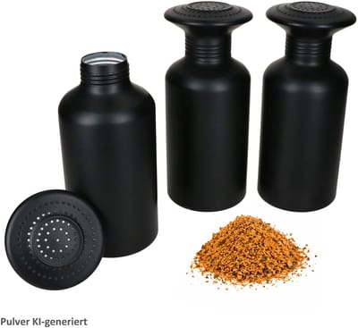 3-delige set frietzakjes zoutstrooiers alu zwart - 22273875
