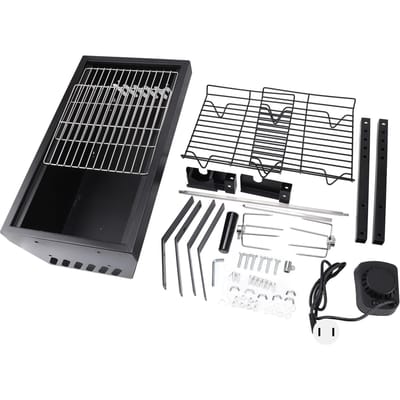 Kit Rôtissoire BBQ Électrique Démontable Capacité de Charge 55.1lb Rôtissoire Électrique pour Agneau avec Moteur 4W pour