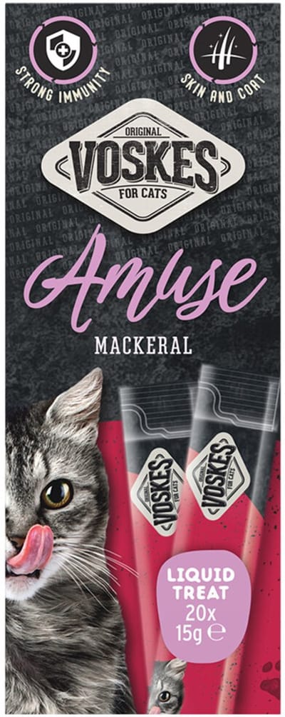 Voskes Kattensnack Liquid Treat Makreel - 20x15 gr