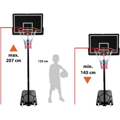 AXI Basketbalpaal Pro Verstelbaar 145 – 207 cm – Basketbalstandaard met stevige basis – Incl. wieltjes