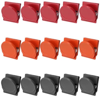 Dailygoods- Magneetklemmen 15 stuks - Sterke Magneten - Multifunctionele Clips - Voor Koelkast/Whiteboard - Organiseren van Memo's - Ideaal voor Thuis/Kantoor