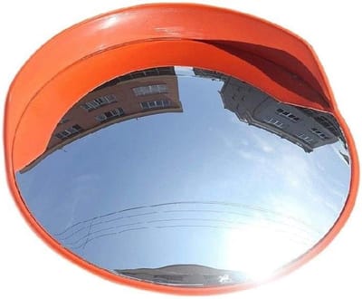 Verkeersspiegel - Dodehoekspiegel Veiligheidsspiegel - Verkeersoverzicht Verbeteren - HD Groothoeklens - 45 cm - Rood