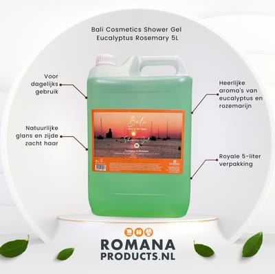 Romana Products Bali Cosmetics Shower Gel - Verfrissende Douchegel - Eucalyptus-Rosemary 5L