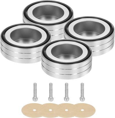 Luidsprekervoeten - Trillingsdempers Isolatievoeten - Audio Apparatuur Stabiliseren - Aluminium Legering Duurzaam - 58 mm x 22 mm - Zilver