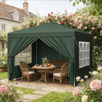Vouwpaviljoen - Partytent Tuintent - Buitenfeesten Organiseren - Waterdicht met UV-bescherming - 3 x 3 meter - Groen