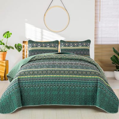 La'Moussawi ® Sfeervolle en Comfortabele 3-delige Bedsprei Set met Kussenslopen voor Slaapkamer en Woonkamer