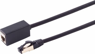 S/FTP CAT8.1 40 Gigabit netwerk verlengkabel / zwart - LSZH - 0,50 meter