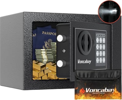 Geldkluis met Sensorlicht en Vuurvaste Beveiliging - Digitaal Toetsenbord, Sleutels en Pascode