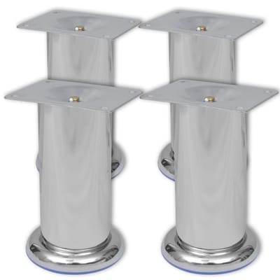 vidaXL - Bankpoten - rond - chroom - 120 - mm - 4 - st