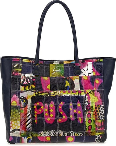 Gabs Leren Schoudertas Handtas Jessica Stampa Trip Shoulderbag Nero Blauw