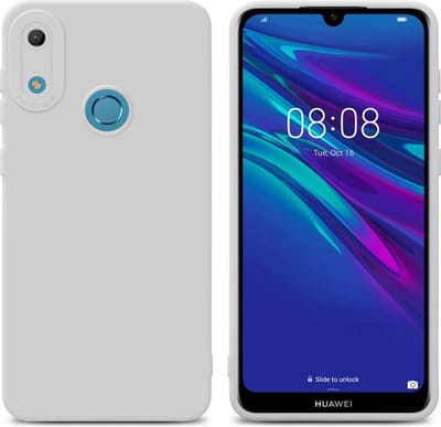 Cadorabo Hoesje geschikt voor Huawei Y6 2019 in FLUID WIT - Beschermhoes gemaakt van flexibel TPU silicone Cover Fluid Case