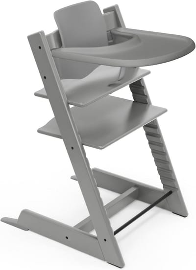 Ergonomische Kinderstoel Grijs Verstelbaar - Inclusief Tafelblad en Babyset
