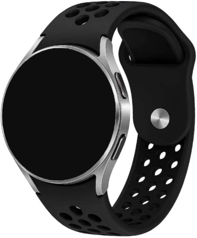 Innerlight® Sport+ - Smartwatchbandje 20mm - Zwart - Siliconen Smartwatchbandje - Smartwatchbandje geschikt voor Samsung Galaxy Watch 7 / 6 / 5 / Pro / 4 / 3 / Active 2 - Polar Ignite / Unite – Huawei