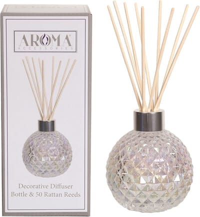 Geurstokjes - Woodbridge - Diffuser - Lege Glazen Geur Verspreider met 50 rotan stokjes (clear)