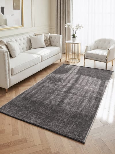 Flycarpets Prisma - Laagpolig Vloerkleed / Loper - Vintage / Modern Tapijt - Grijs - 80x250 cm