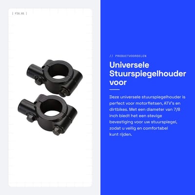 Dailygoods- Stuurspiegelhouder 10 mm - Universele Stuurhouder - Motorfiets/ATV/UTV - Roestbestendig - Duurzaam - Eenvoudig te Bevestigen - Spiegelhouder
