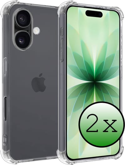 Hoesje 2 Stuks - Geschikt voor Apple iPhone 17 - Sterk & Shockproof - Siliconen Case - Back Cover - Telefoon Hoes Shock Proof - Transparant