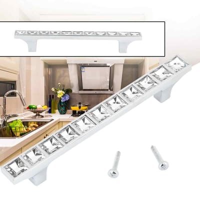 6715 Diamant Kristal Kast Kledingkast Zinklegering Deurknop Trekkers (96mm 3,8 inch)