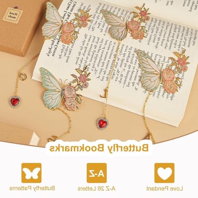 Schattige metalen vlinder boekenlegger, ideaal als verjaardagscadeau en origineel cadeau voor vrienden, perfect voor boekenliefhebbers