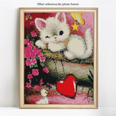Broderie diamant affichage complet dessin animé animal peinture diamant forage complet strass ronds 20X30CM gray