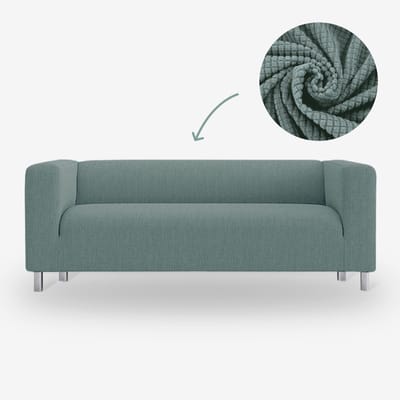 Knitted Bankhoes Hoge Armleuning – Size M1 (80-130cm)– Groen – Stretch Sofa Cover – Bankbeschermer | BankhoesDiscounter