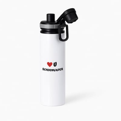 Hacebo® - love u schoonvader waterfles met draaidop grijs - Papa - de liefste schoonvader - vader cadeautjes - vaderdag - verjaardag - geschenk - kado - water fles - 850ML