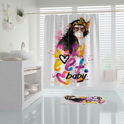 Zethome Douchegordijn  120x200 cm - Badkamer Gordijn - Shower Curtain - Waterdicht - Sneldrogend en Anti Schimmel -Wasbaar en Duurzaam - Sweet Baby