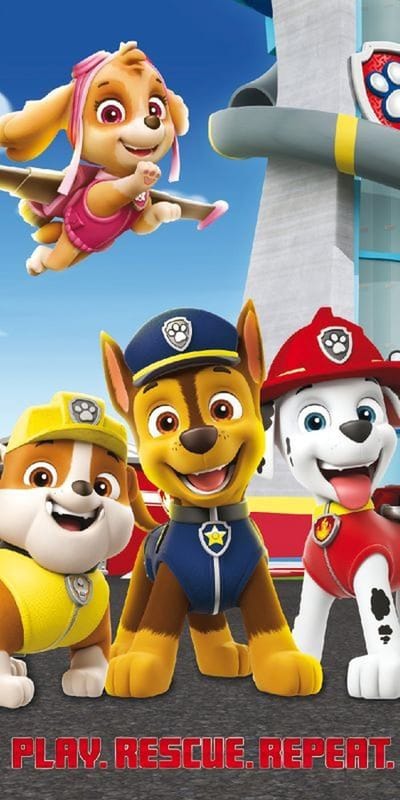 PAW Patrol Strandlaken, Play. Rescue. Repeat. - 70 x 140 cm - Katoen