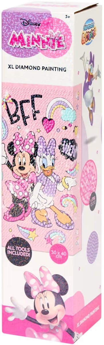 Disney Minnie Mouse XL diamond painting – 30 x 40 cm – groot knutselcanvas – vanaf 3 jaar – creatief hobbykunst – cadeau