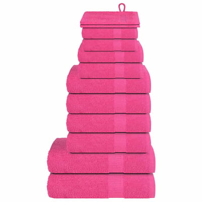 vidaXL - 12-delige - Handdoekenset - FROGN - 360 - g/m² - roze
