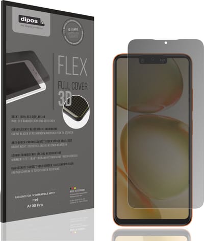 dipos FLEX – Matte Privacy Screenprotector geschikt voor Itel A100 Pro | Volledige Schermbescherming | Case-Friendly