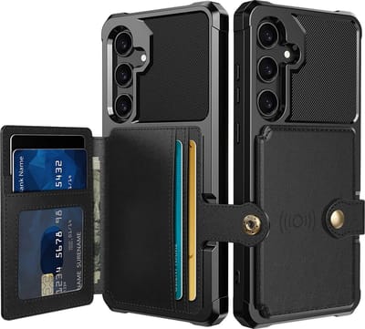 Portemonnee Hoesje Geschikt voor Samsung Galaxy A37 - Back Cover met Pasjeshouder - Telefoonhoesje voor Pinpas - Kaarthouder op Achterkant - Case met Magneet Zwart