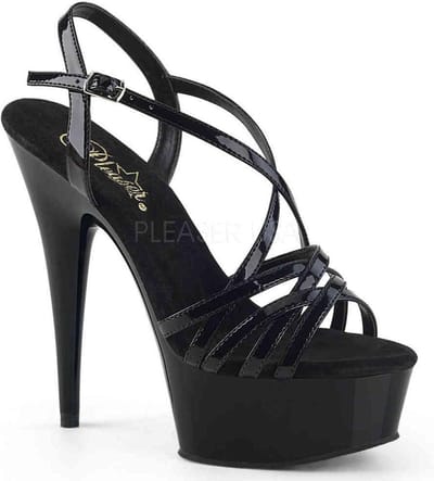 EU 36 = US 6 | DELIGHT-613 | 6 Heel, 1 3/4 PF Criss-Cross Strap Sandal