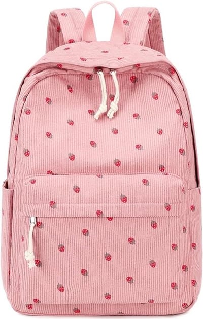 Tienerrugzak voor meisjes, schooltas met grote opbergruimte, casual rugzak, schoudertas, laptoptas, roze