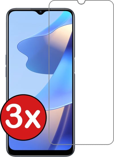 Screenprotector - 3 Stuks - Geschikt voor OPPO A16 - Extra Sterk - Beschermglas - Gehard Glas - Tempered Glass - Screen Protector