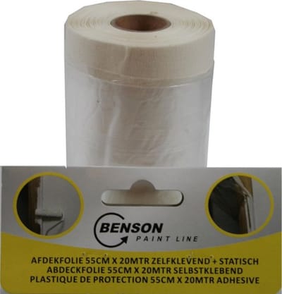 Benson Zelfklevende 2 X afdekfolie - 55 cm x 20 meter - Bescherming - vuil - stof - vocht