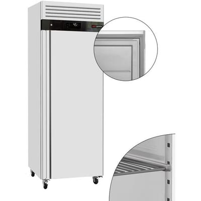 GGM Gastro Kühlschrank Edelstahl ECO - GN 2/1 - 700 Liter - mit 1 Tür - Innenseite der Tür aus Kunststoff