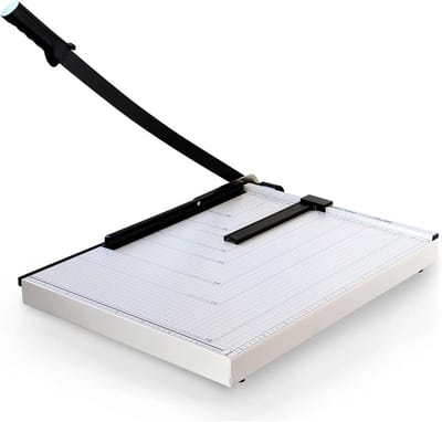 Papieren snijder - Guillotine trimmer - Nauwkeurig snijden - Solide metalen basis - A3 formaat - Wit
