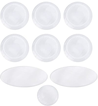 Dailygoods- Sax Key Button Inlays Set van 9 Stuks - Witte Schelp - Geschikt voor Alto/Tenor/Sopraansaxofoon - Eenvoudig te Installeren - Langdurige Uitstraling - Saxofoon Inlays