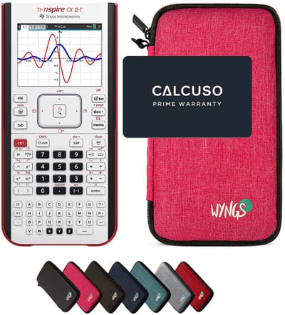 TI-Nspire CX II-T incl. WYNGS Beschermhoes Roze - Grafische Rekenmachine - Basis Pakket