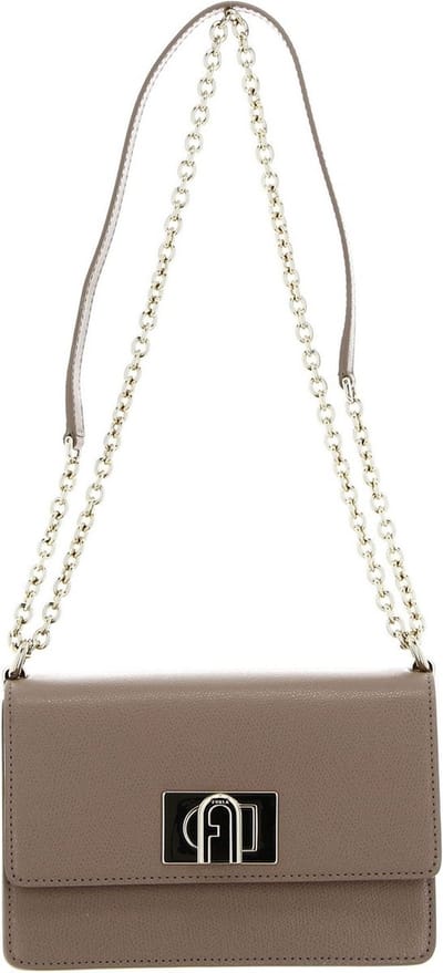 FURLA Leren Schoudertas Avondtas 1927 Mini Crossbody 20 Greige Beige