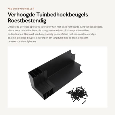 Dailygoods- Tuinbedhoekbeugels Verhoogd - Set van 4 - Metalen Connectoren - Koolstofstaal - Roestbestendig - Stevige Hoekverbinding - Tuinbedconnectoren